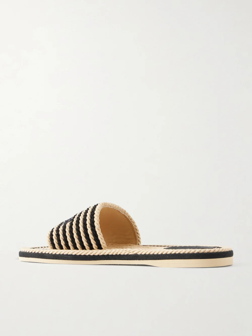 Back view of the Chloé Embroidered Striped Cord Slides