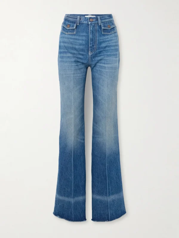 Chloé Frayed High-rise Flared Jeans
