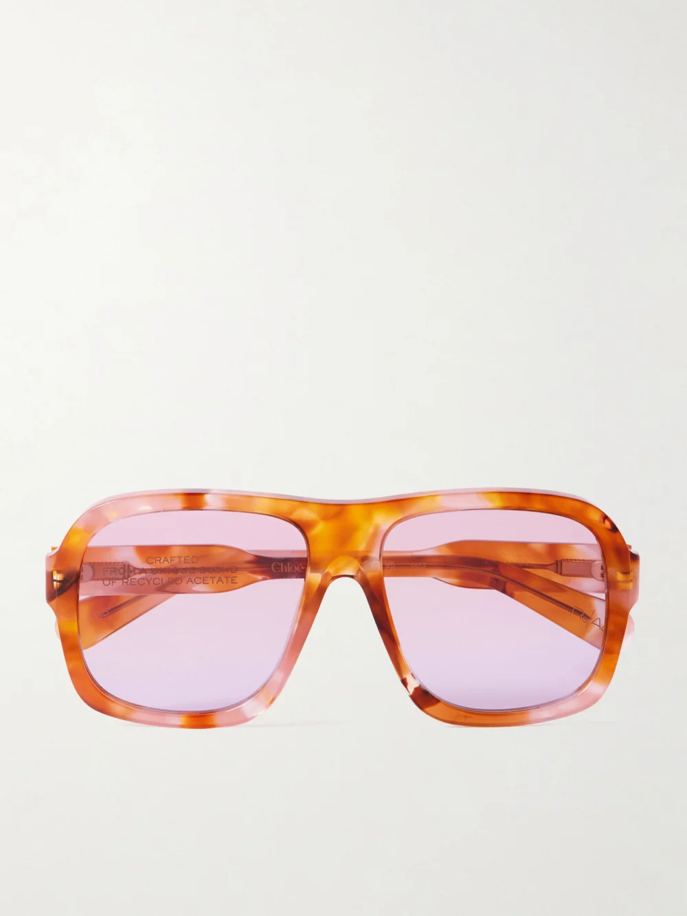 Chloé Gayia Aviator-style Tortoiseshell Acetate Sunglasses in brown