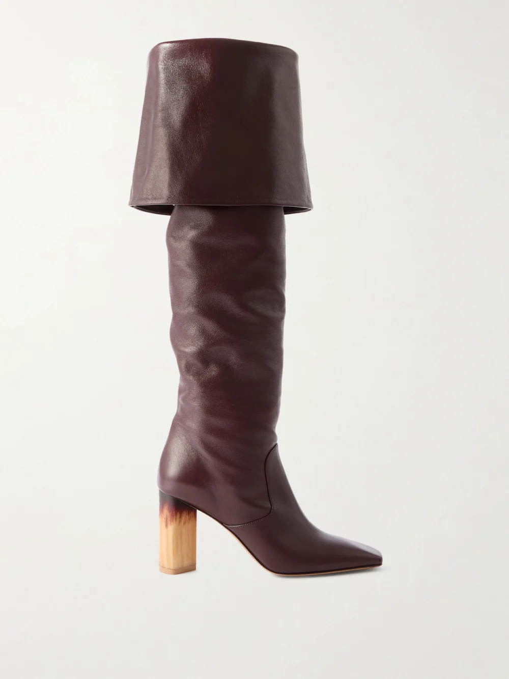Chloé Georgia Leather Knee Boots in burgundy
