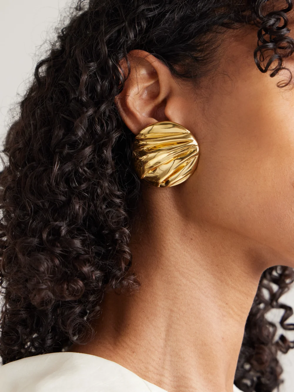 Chloé Gold-tone Clip Earrings, styled view