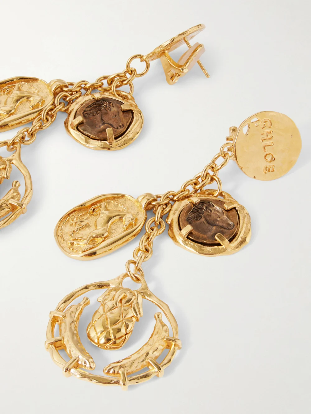 Close-up detail of the Chloé Gold-tone Earrings