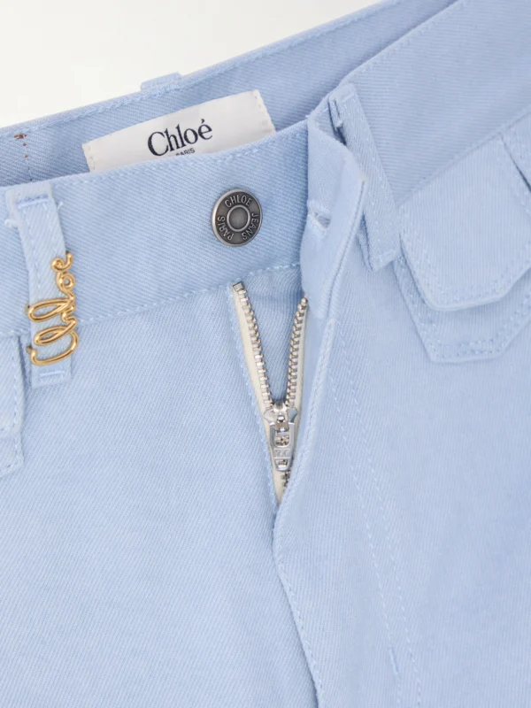 Close-up detail of the Chloé High-rise Straight-leg Jeans