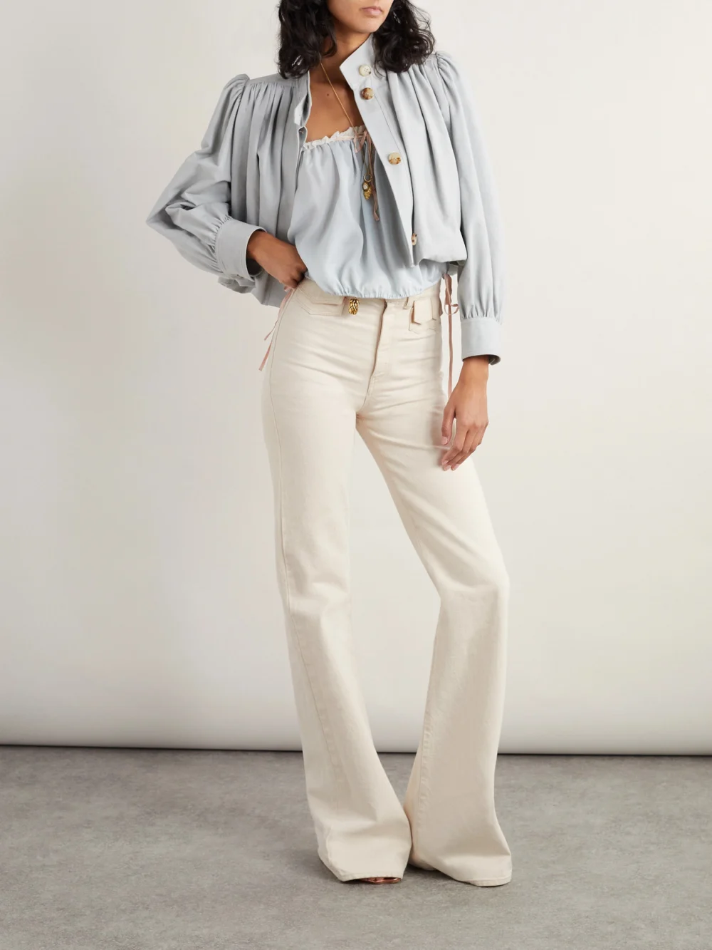 Chloé High-rise Straight-leg Jeans, worn by a model