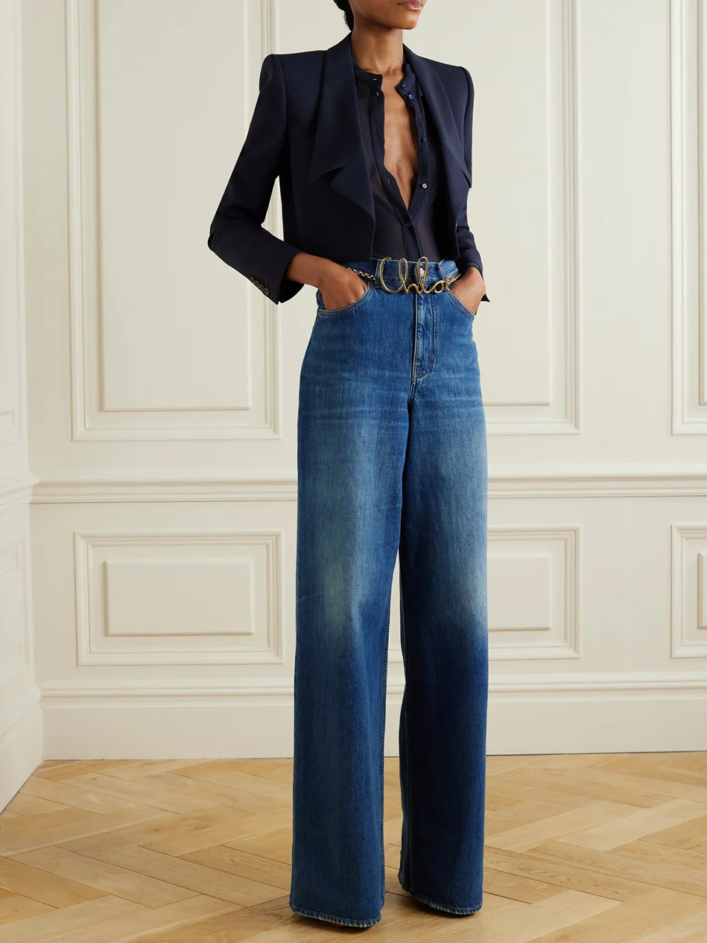 Chloé High-rise Wide-leg Jeans, worn by a model