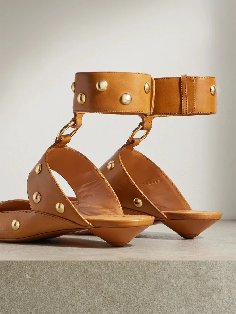 Back view of the Chloé Jade Studded Leather Pumps