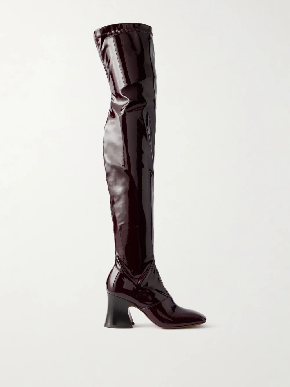 Chloé Janis Glossed Over-the-knee Boots in burgundy