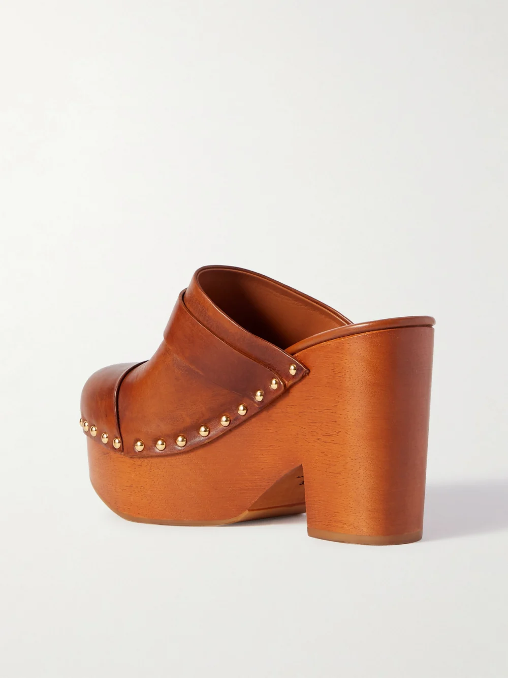 Back view of the Chloé Jeanette Studded Platform Clogs