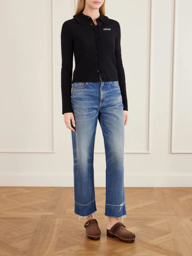 Chloé Jeannette Embellished Suede Clogs