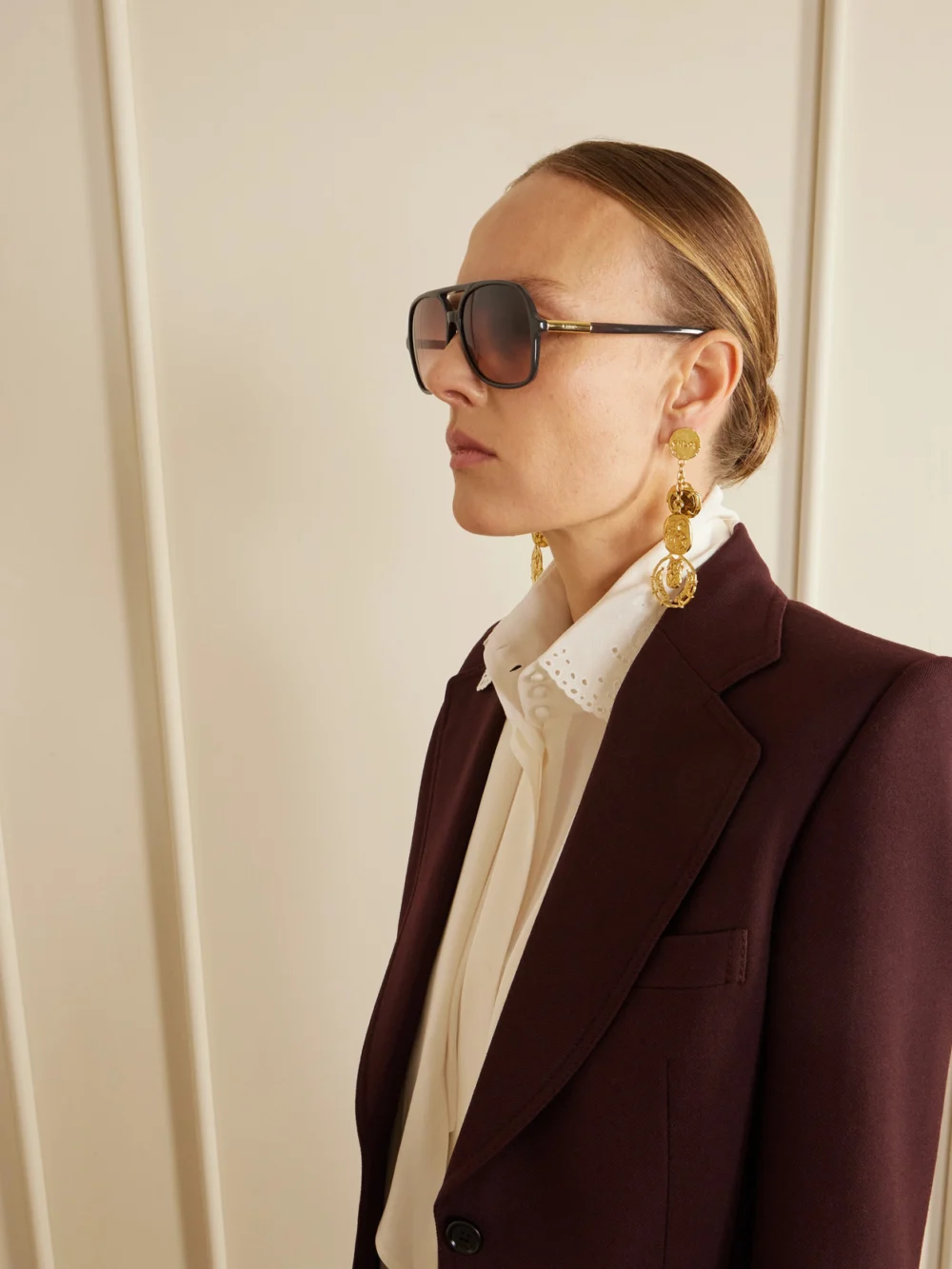 Back view of the Chloé Judy Aviator-style Acetate and Gold-tone Sunglasses