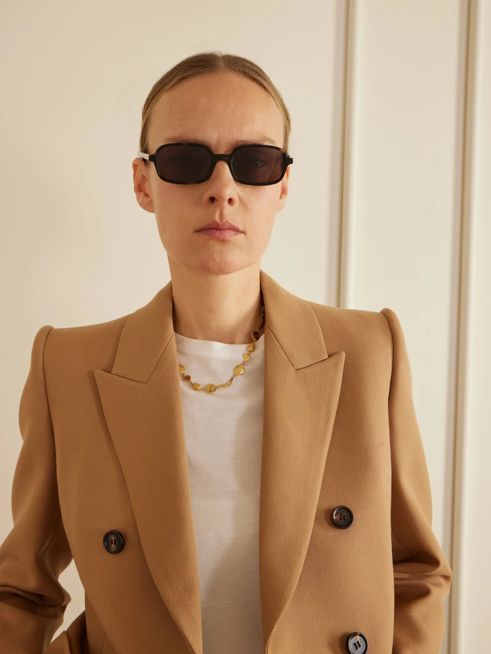 Chloé Judy Rectangle-frame Tortoiseshell Acetate Sunglasses, styled view