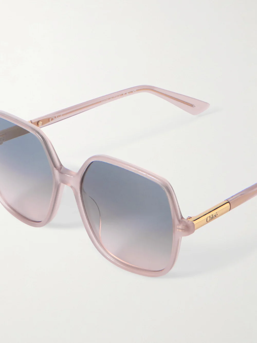 Close-up detail of the Chloé Judy Round-frame Acetate Sunglasses