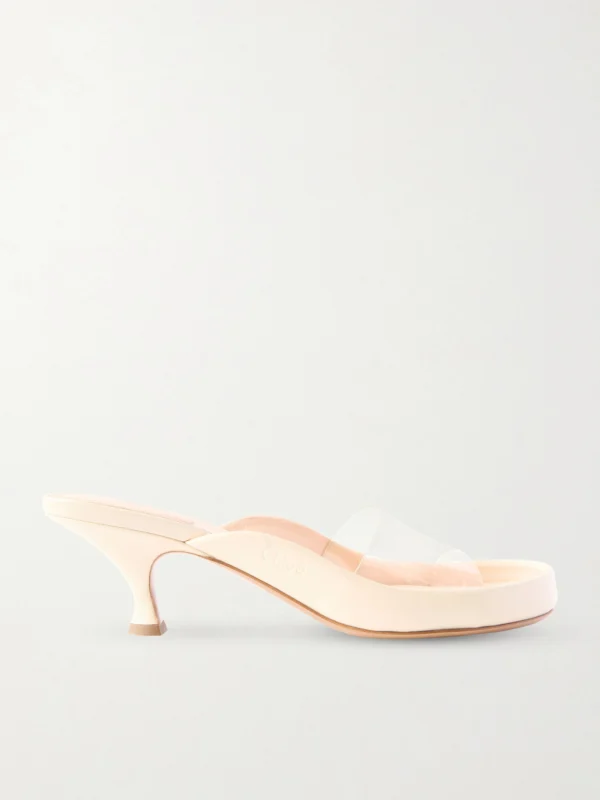 Chloé Junie Leather-trimmed Tpu Mules