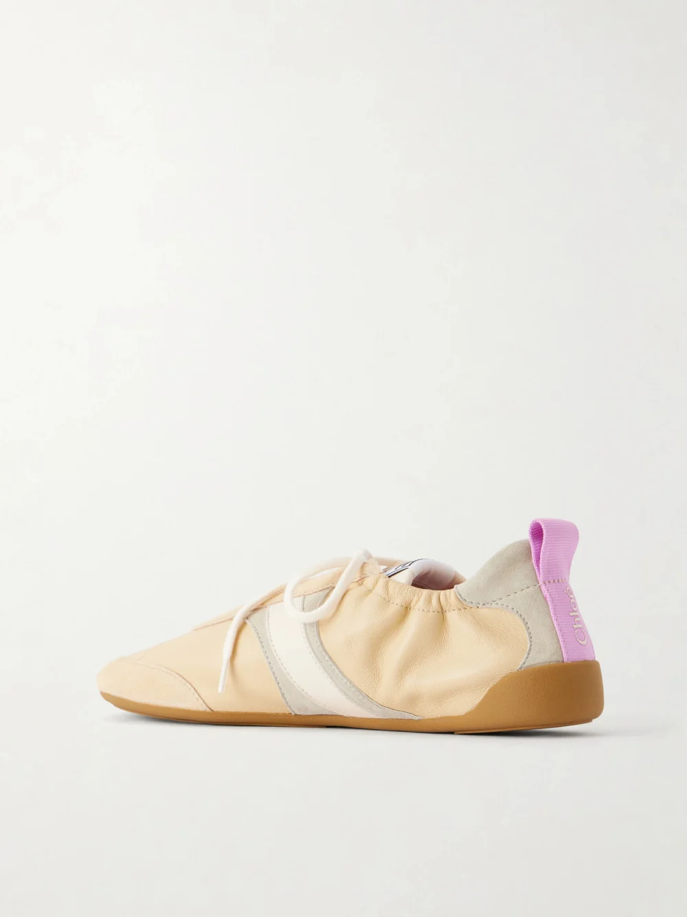 Back view of the Chloé Kick Suede and Leather Sneakers