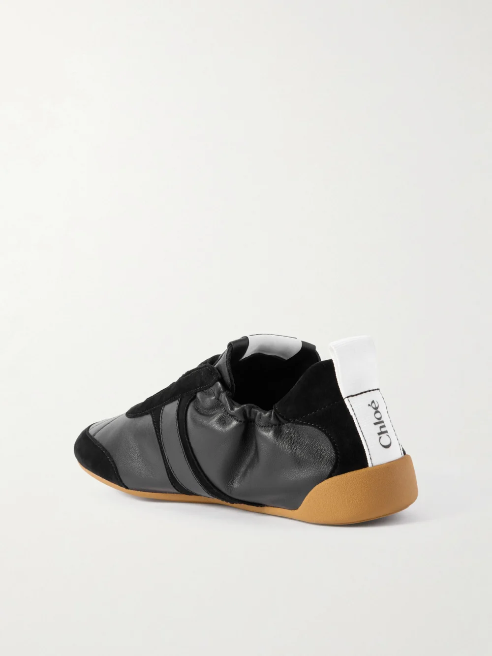 Back view of the Chloé Kick Suede and Leather Sneakers