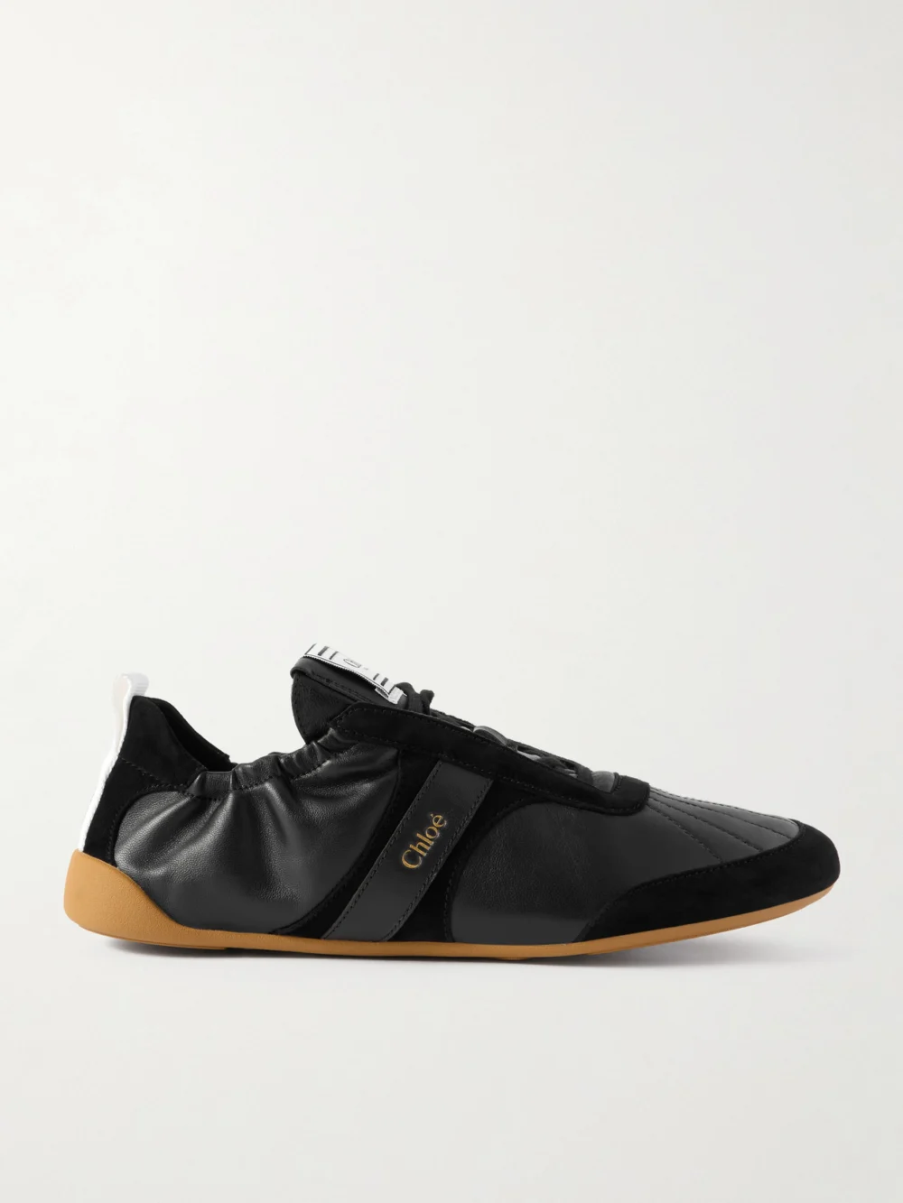 Chloé Kick Suede and Leather Sneakers in black