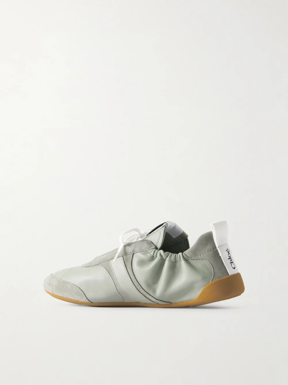 Back view of the Chloé Kick Suede and Leather Sneakers