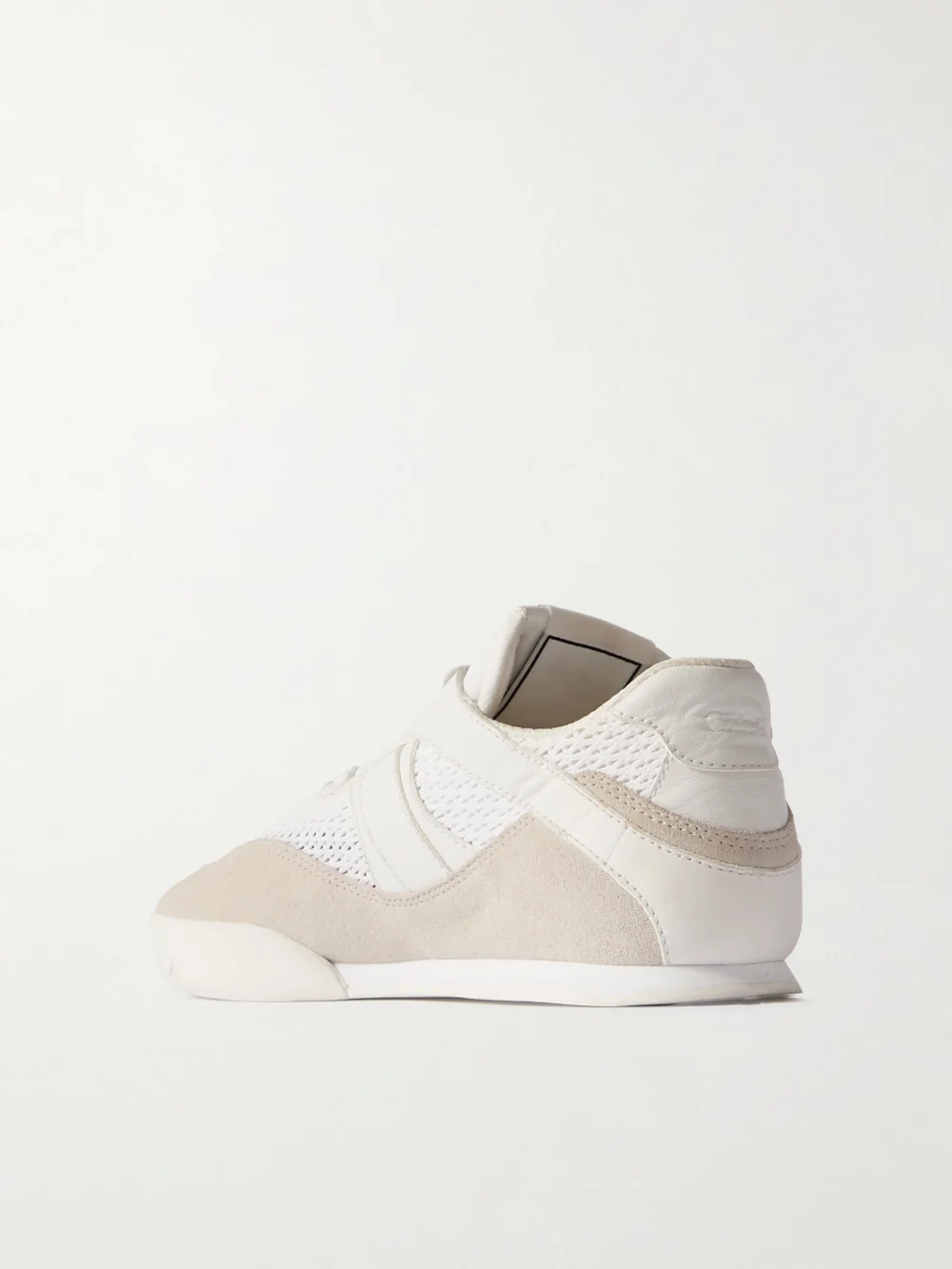 Back view of the Chloé Kick Suede, Mesh and Leather Sneakers