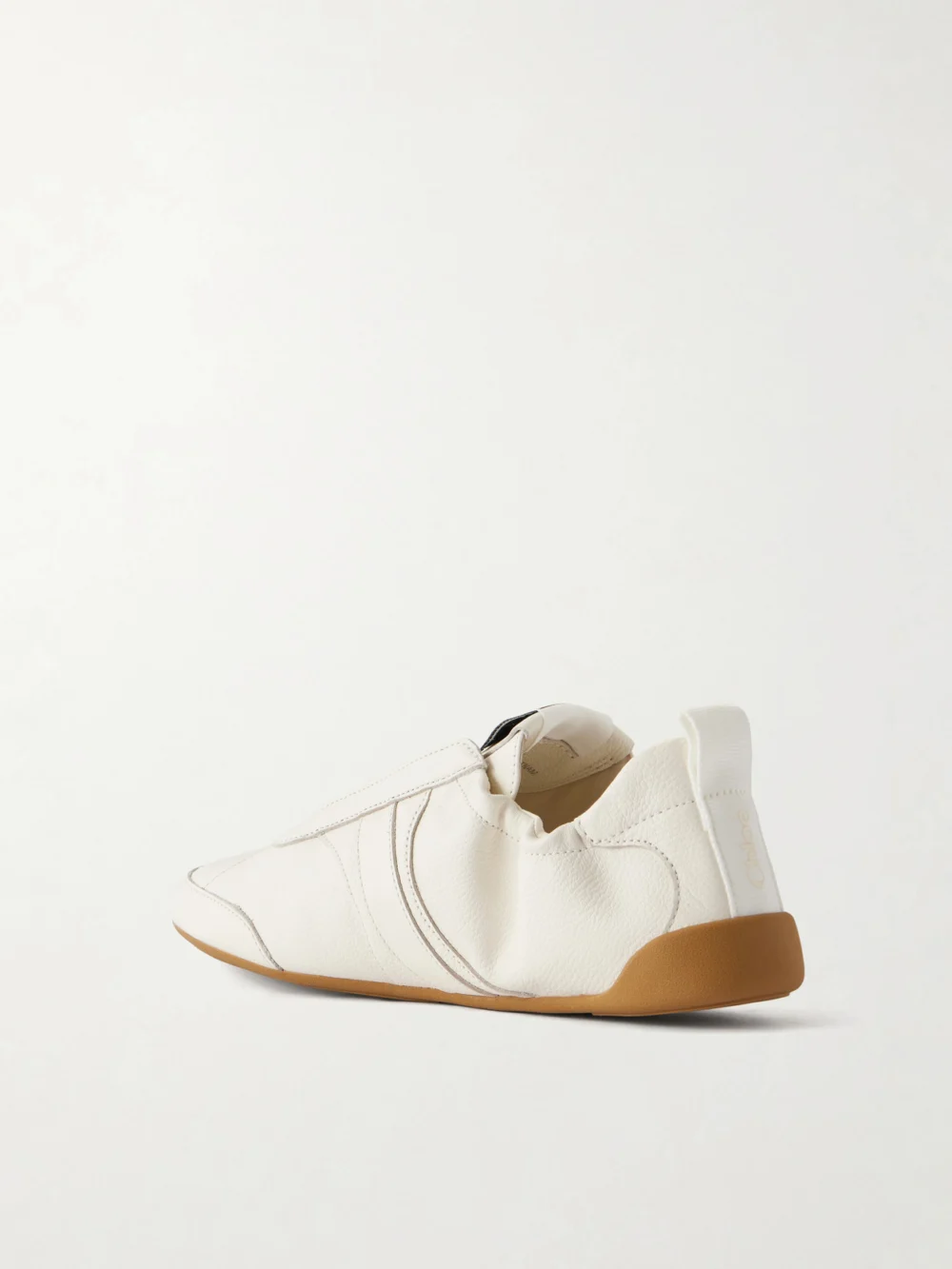 Back view of the Chloé Kick Textured-leather Low-top Sneakers