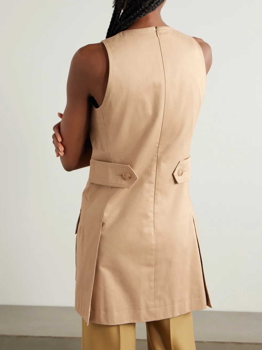 Back view of the Chloé Lace-up Cotton Mini Dress