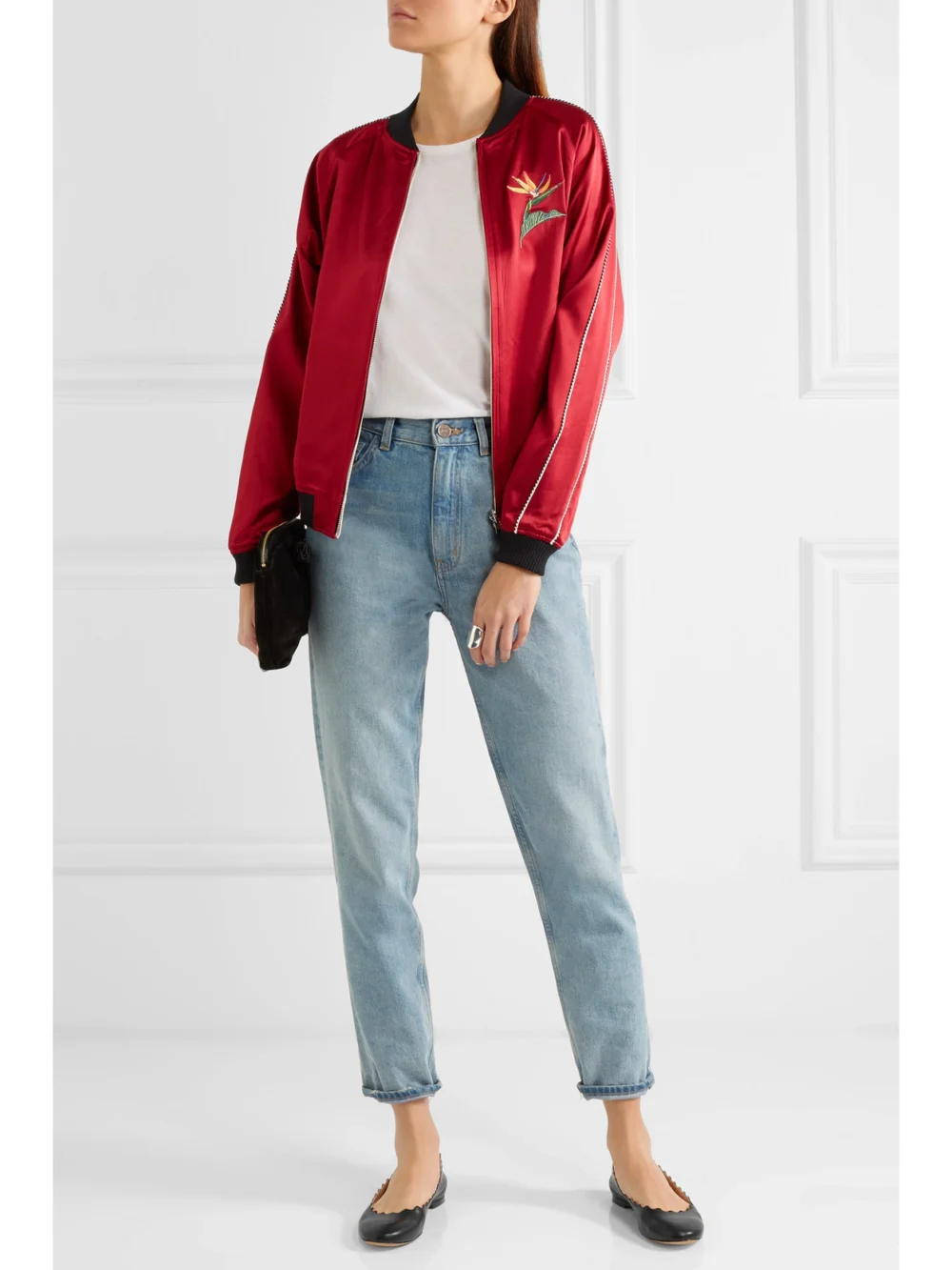 Chloé Lauren Scalloped Leather Ballet Flats, styled view