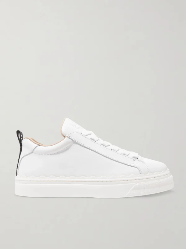 Chloé Lauren Scalloped Leather Sneakers