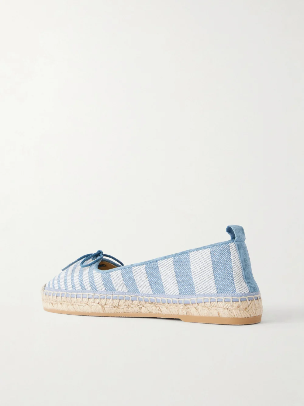 Back view of the Chloé Leather-trimmed Striped Canvas Espadrilles