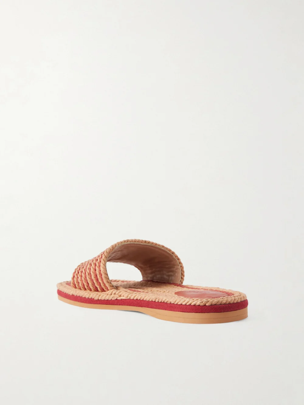 Back view of the Chloé Logo-embroidered Striped Cord Slides