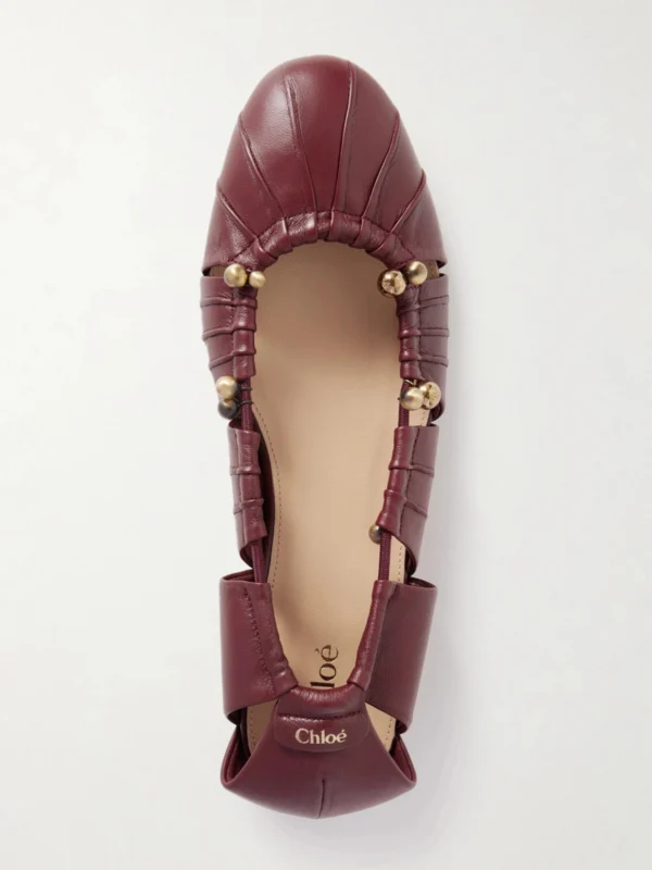Chloé Luna Cutout Leather Ballet Flats