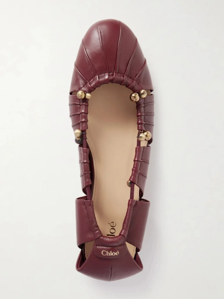 Chloé Luna Cutout Leather Ballet Flats