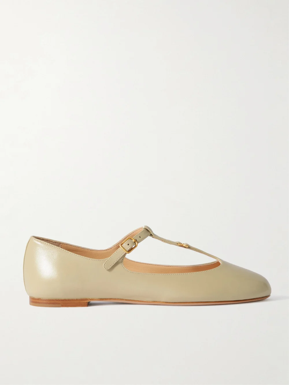 Chloé Marcie Embellished Leather Ballet Flats in mint