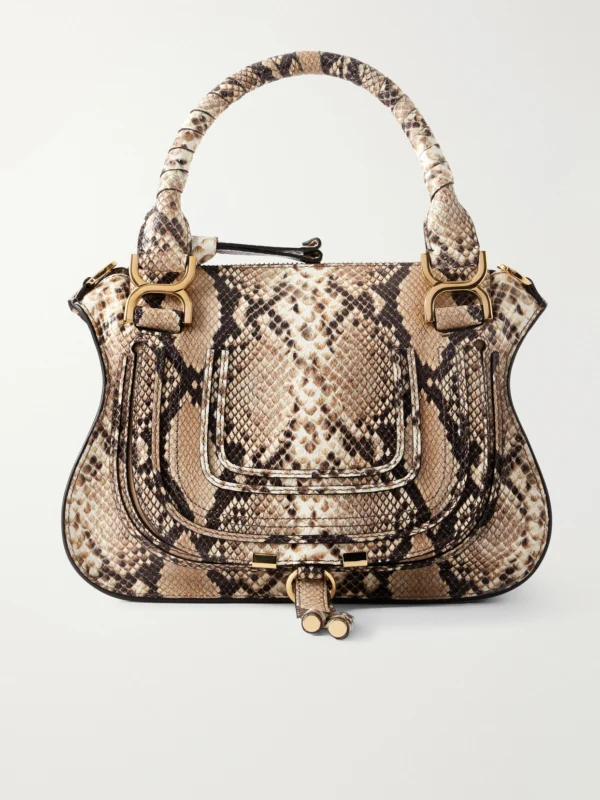 Chloé Marcie Snake-effect Leather Tote Bag