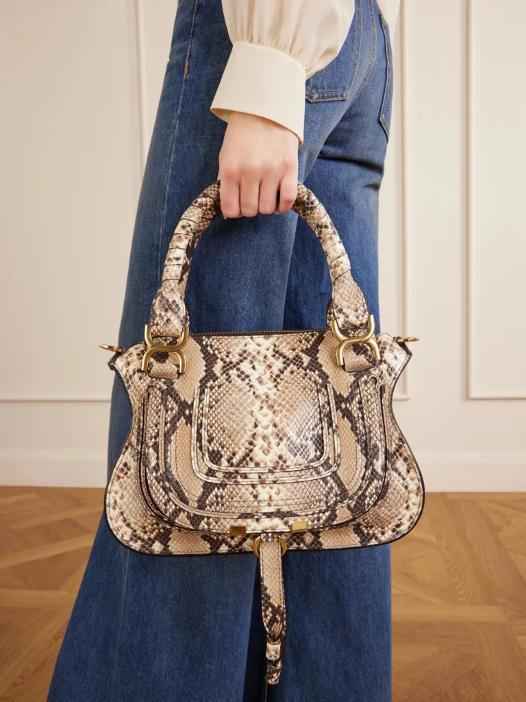 Chloé Marcie Snake-effect Leather Tote Bag