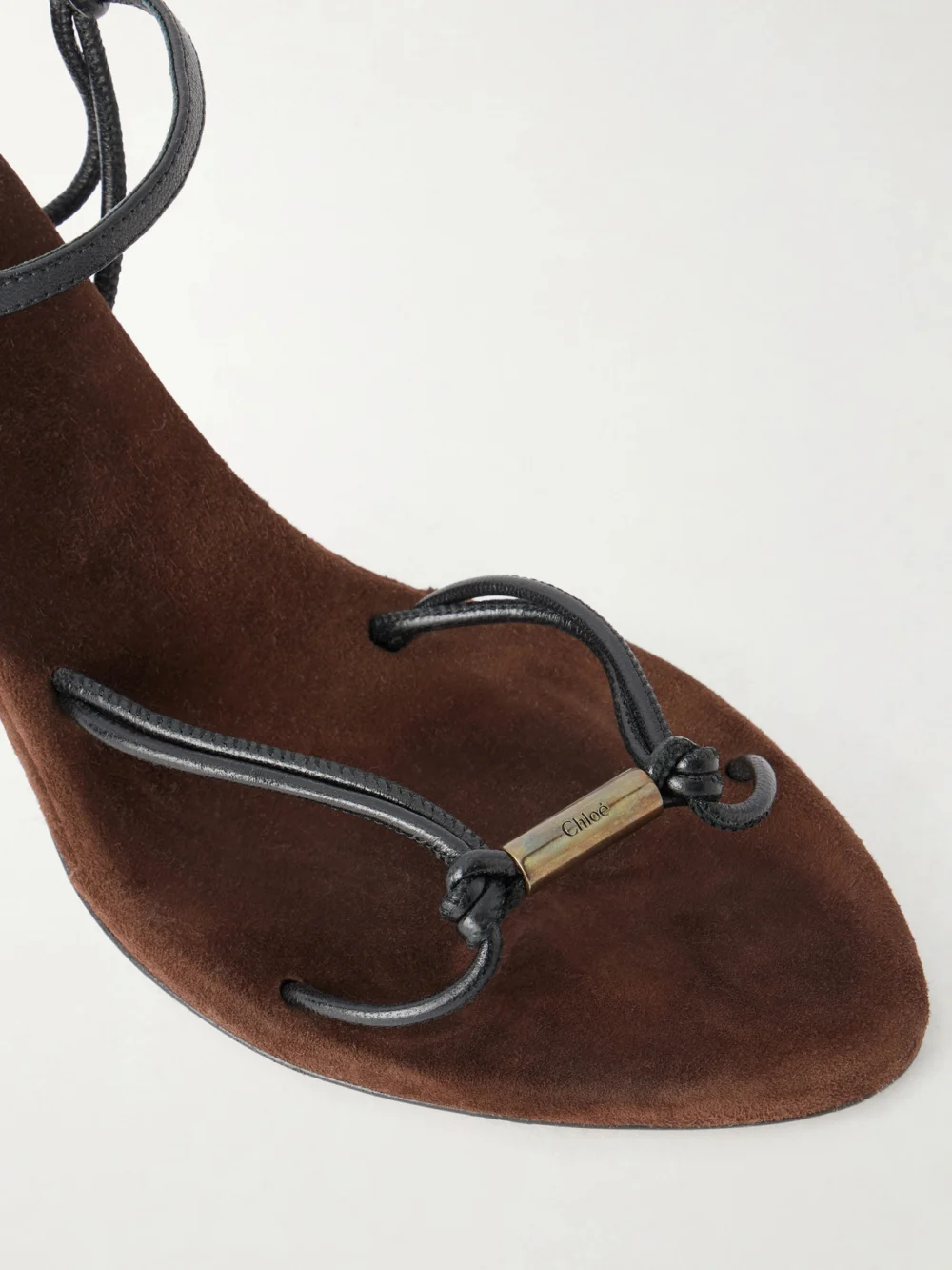 Close-up detail of the Chloé Matilda Leather Sandals