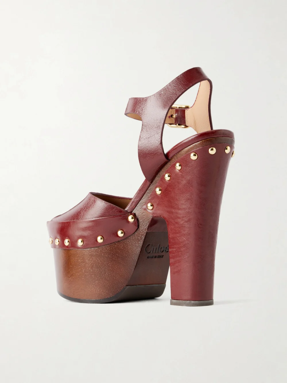 Back view of the Chloé Meret Leather Platform Sandals
