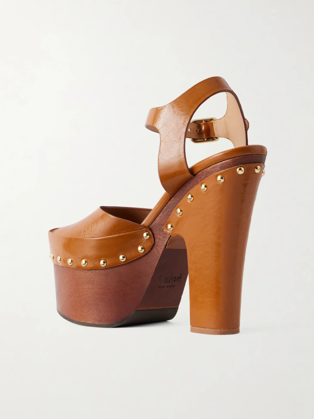 Back view of the Chloé Meret Leather Platform Sandals