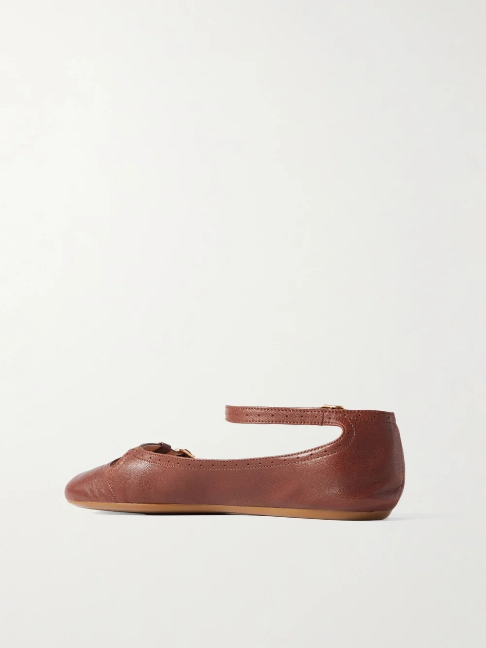 Back view of the Chloé Misty Laser-cut Leather Ballet Flats