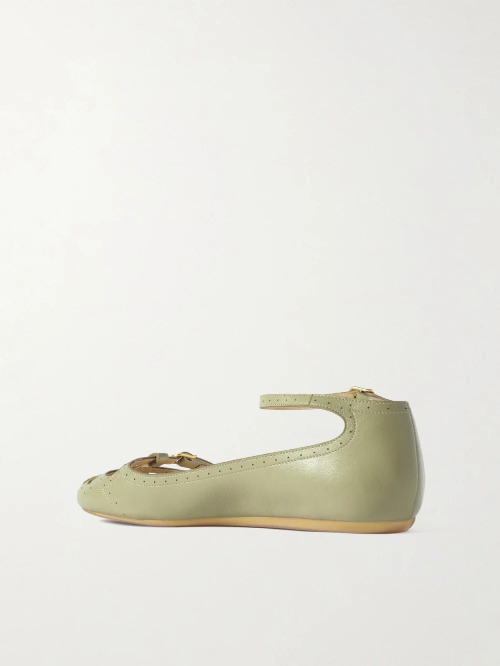 Back view of the Chloé Misty Laser-cut Leather Ballet Flats