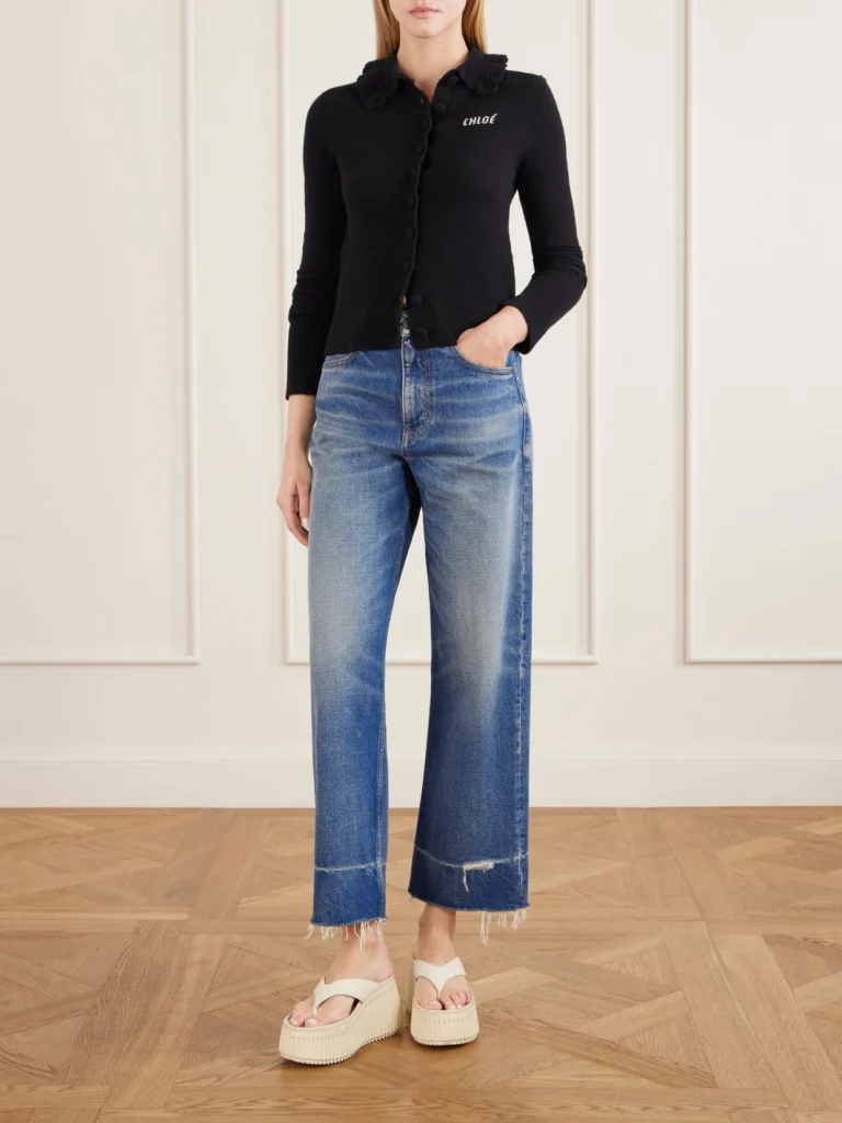 Chloé Nama Leather Platform Flip Flops
