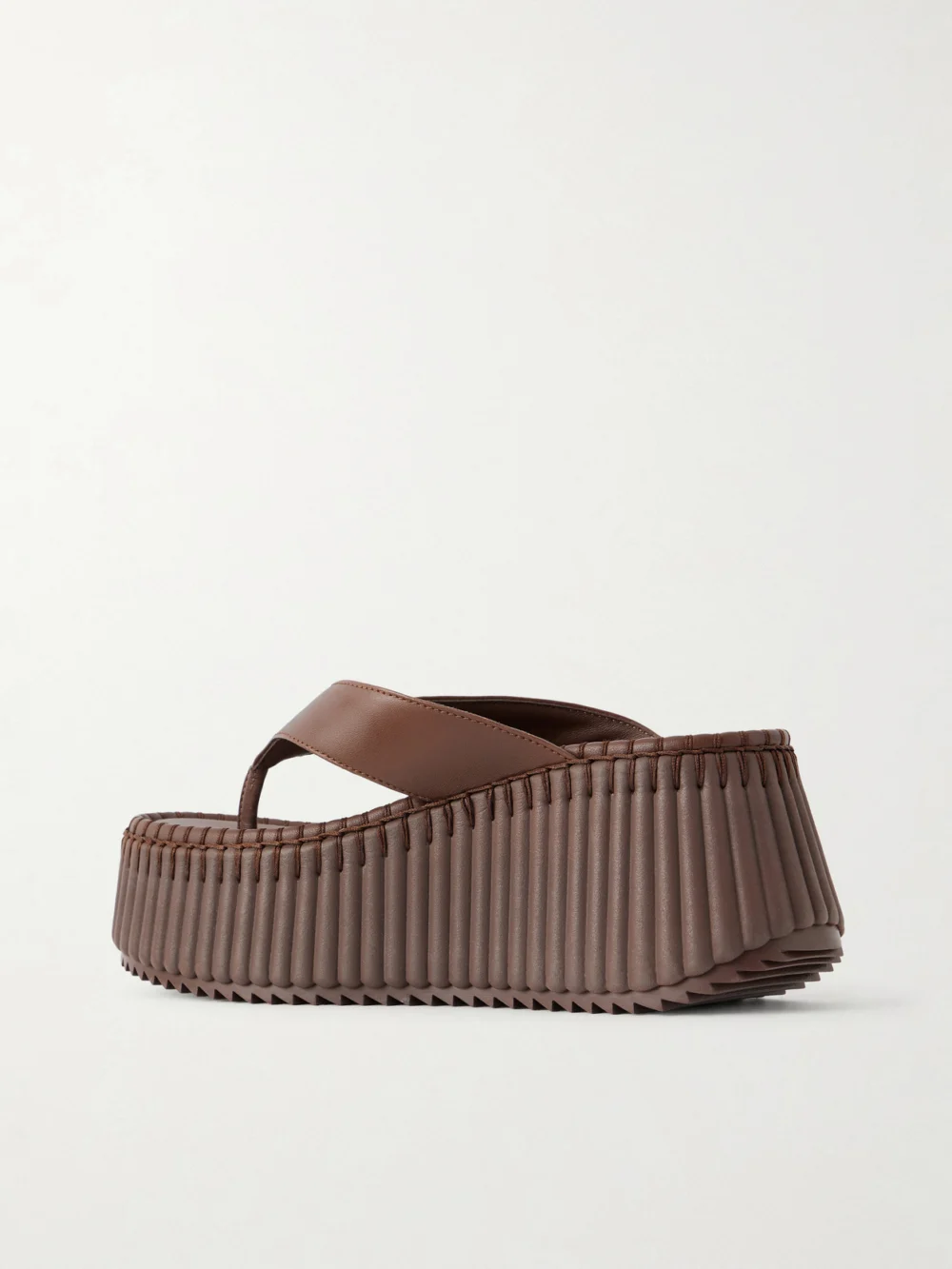 Back view of the Chloé Nama Leather Platform Thong Sandals