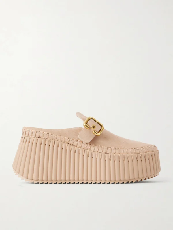 Chloé Nama Suede Platform Mules