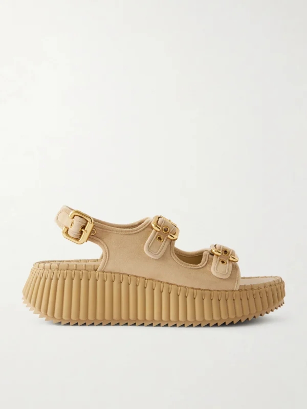 Chloé Nama Suede Platform Sandals