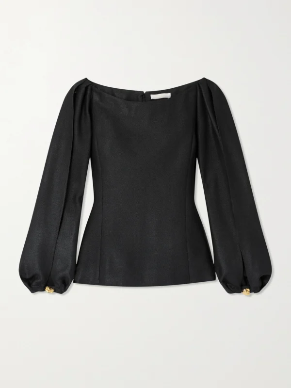 Chloé Off-the-shoulder Silk and Wool-blend Top