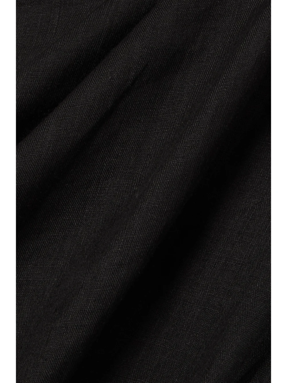 Close-up detail of the Chloé One-shoulder Cutout Gathered Ramie Mini Dress