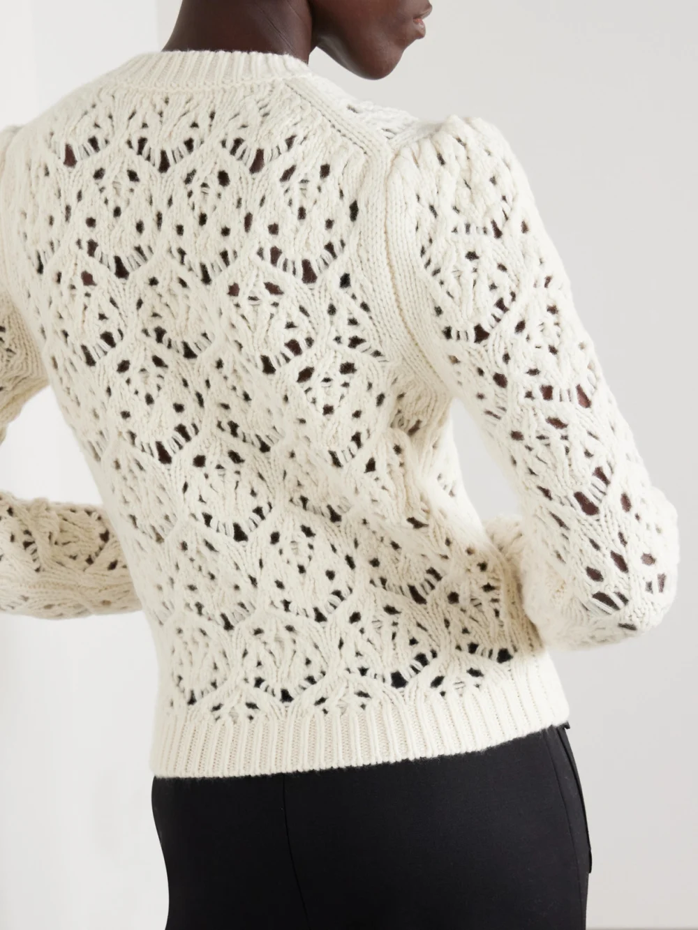 Back view of the Chloé Open-knit Wool Sweater