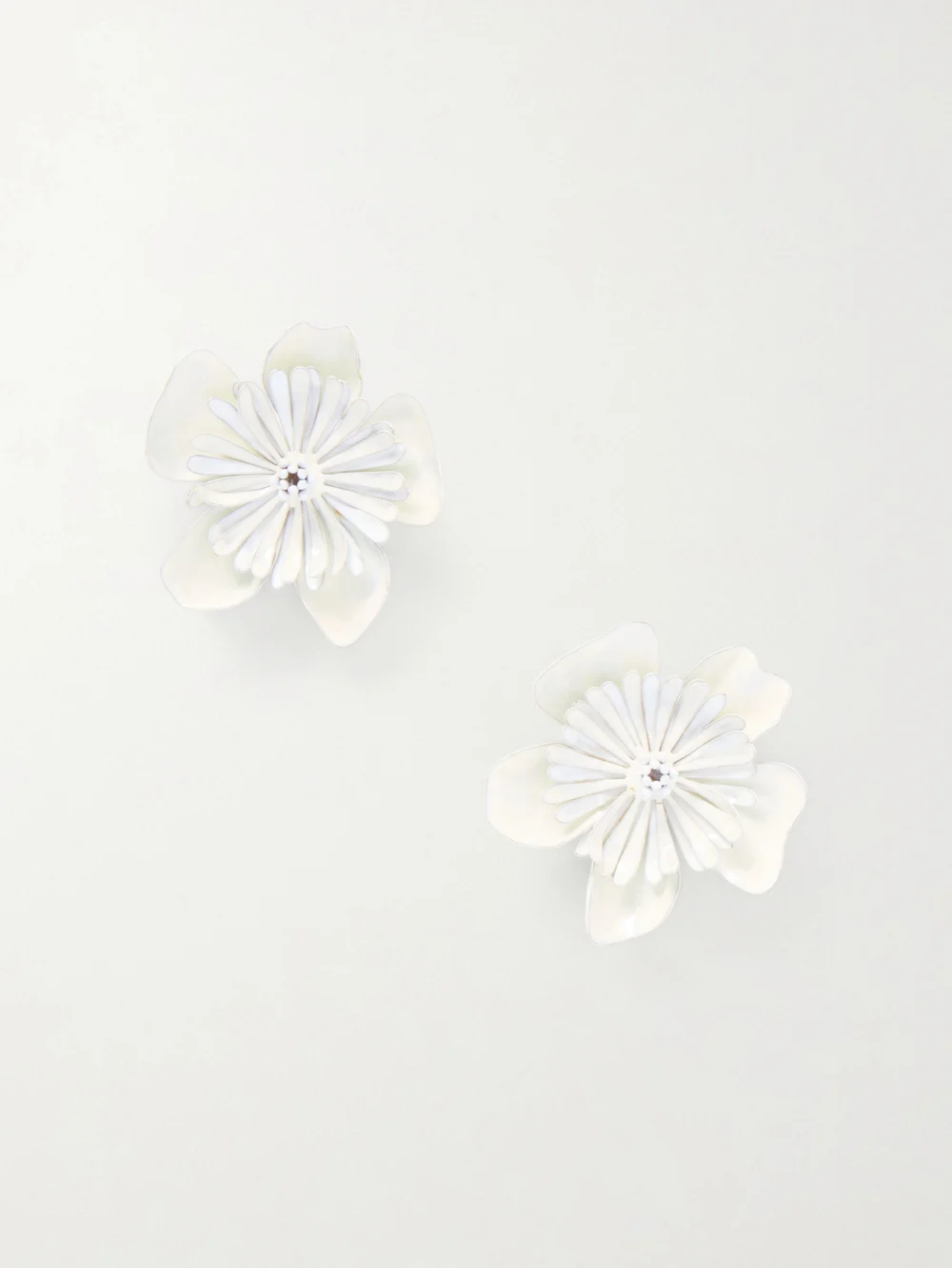 Chloé Oversized Resin Clip Earrings in white