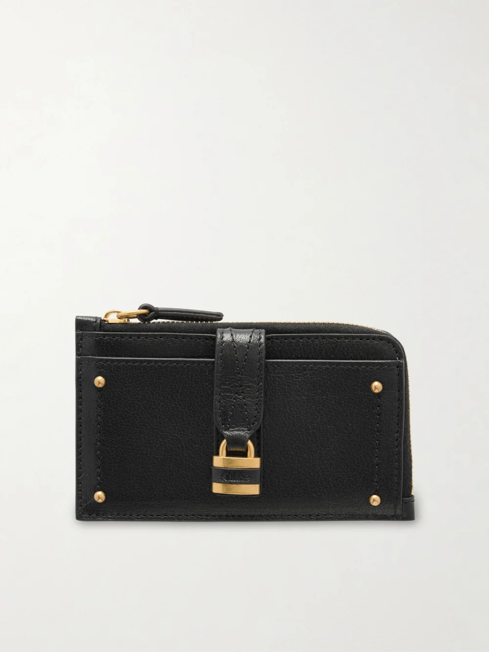 Chloé Paddington Embellished Leather Cardholder in black