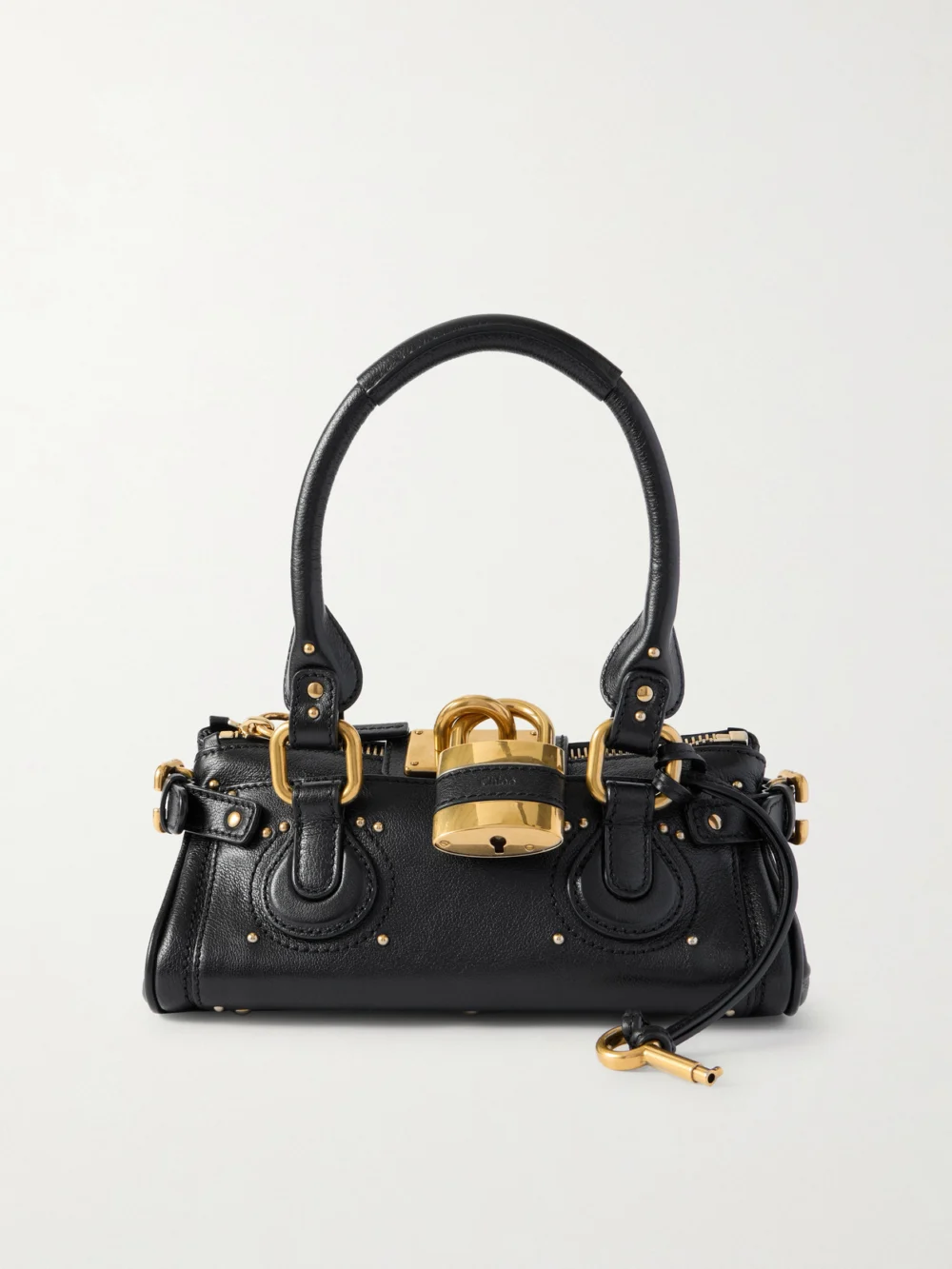 Chloé Paddington Embellished Leather Top-handle Bag in black
