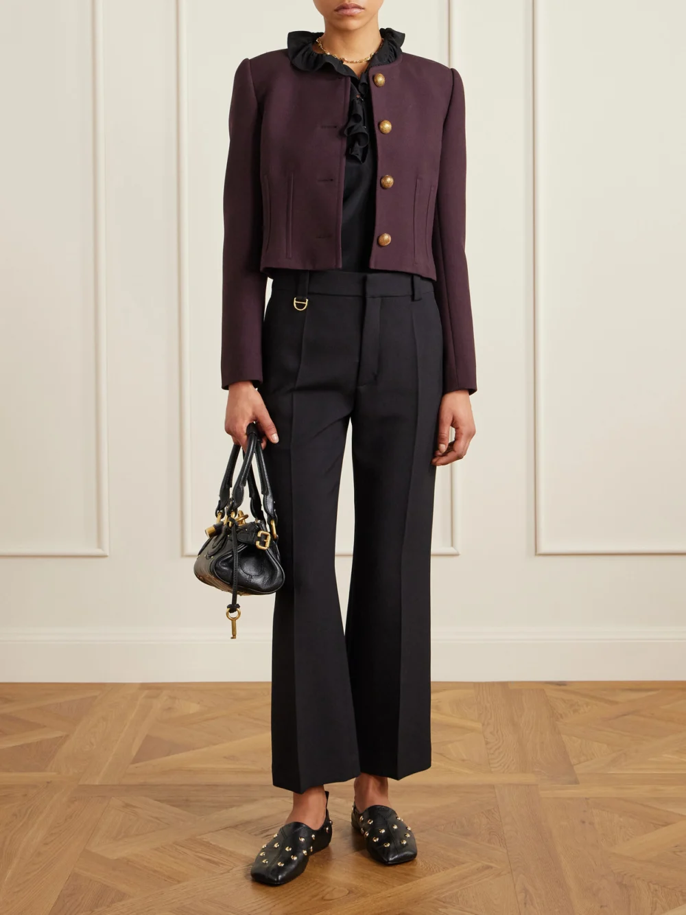 Chloé Paddington Embellished Leather Top-handle Bag, styled view