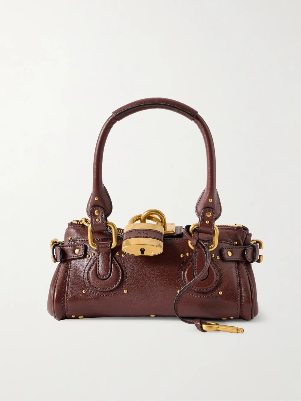 Chloé Paddington Embellished Leather Top-handle Bag in brown